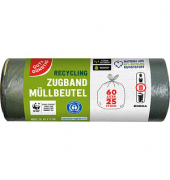 Müllbeutel 2572867001 Recycling, schwarz, 60 Liter, mit Zugband