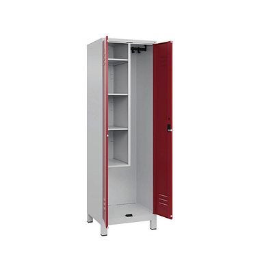 CP Putzmittelschrank Classic Plus 080110-00-S10001 lichtgrau, rubinrot 60,0 x 50,0 x 195,0 cm, aufgebaut