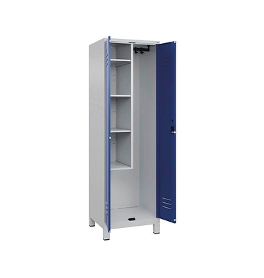 CP Putzmittelschrank Classic Plus 080110-00-S10003 enzianblau, lichtgrau 60,0 x 50,0 x 195,0 cm, aufgebaut