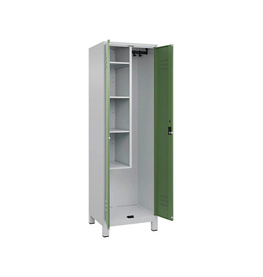 CP Putzmittelschrank Classic Plus 080110-00-S10006 lichtgrau, resedagrün 60,0 x 50,0 x 195,0 cm, aufgebaut