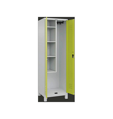 CP Putzmittelschrank Classic Plus 080110-00-S10010 clowngrün, lichtgrau 60,0 x 50,0 x 195,0 cm, aufgebaut