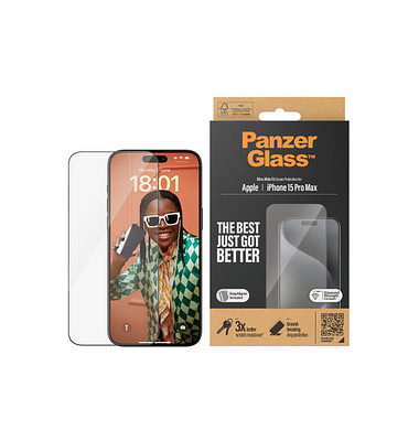 PanzerGlass™ UWF mit Applikator Display-Schutzglas für Apple iPhone 15 Pro Max