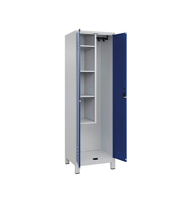 CP Putzmittelschrank Classic Plus 080110-00-S10018 enzianblau, lichtgrau 60,0 x 50,0 x 195,0 cm, aufgebaut