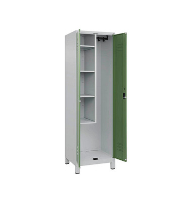 CP Putzmittelschrank Classic Plus 080110-00-S10021 lichtgrau, resedagrün 60,0 x 50,0 x 195,0 cm, aufgebaut