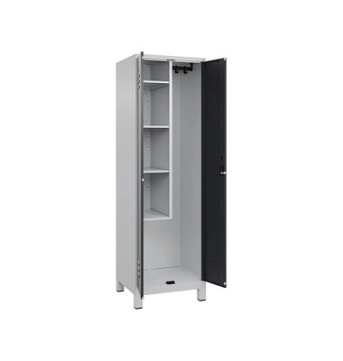 CP Putzmittelschrank Classic Plus 080110-00-S10023 anthrazitgrau, lichtgrau 60,0 x 50,0 x 195,0 cm, aufgebaut