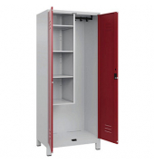 CP Putzmittelschrank Classic Plus 080110-02-S10001 lichtgrau, rubinrot 80,0 x 50,0 x 195,0 cm, aufgebaut