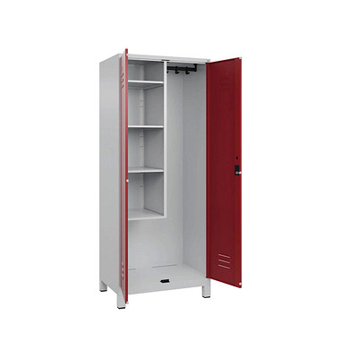 CP Putzmittelschrank Classic Plus 080110-02-S10001 lichtgrau, rubinrot 80,0 x 50,0 x 195,0 cm, aufgebaut