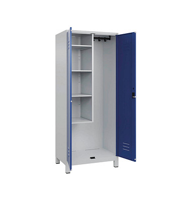 CP Putzmittelschrank Classic Plus 080110-02-S10003 enzianblau, lichtgrau 80,0 x 50,0 x 195,0 cm, aufgebaut