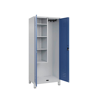 CP Putzmittelschrank Classic Plus 080110-02-S10005 fernblau, lichtgrau 80,0 x 50,0 x 195,0 cm, aufgebaut