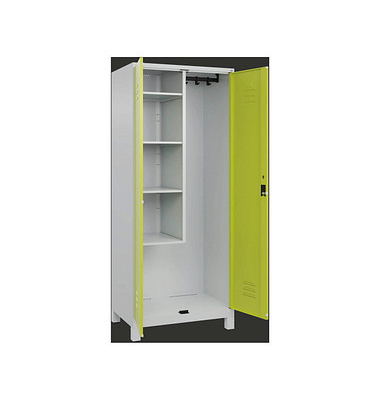 CP Putzmittelschrank Classic Plus 080110-02-S10009 clowngrün, lichtgrau 80,0 x 50,0 x 195,0 cm, aufgebaut