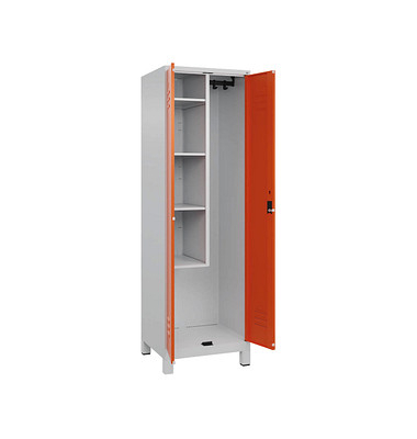 CP Putzmittelschrank Classic Plus 080110-00-S10037 lichtgrau, reinorange 60,0 x 50,0 x 195,0 cm, aufgebaut
