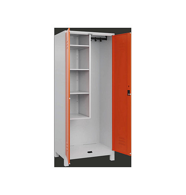 CP Putzmittelschrank Classic Plus 080110-02-S10037 lichtgrau, reinorange 80,0 x 50,0 x 195,0 cm, aufgebaut