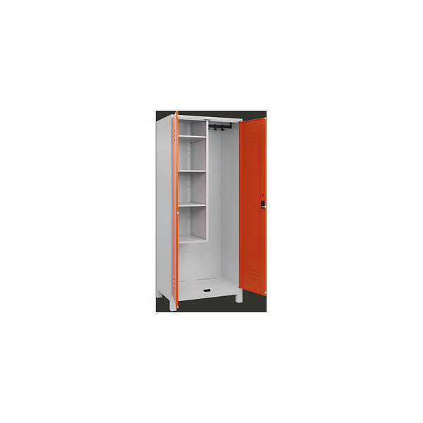 4067521286081 - Putzmittelschrank Classic Plus 080110-02-S10037 lichtgrau reinorange 800 x 500 x 1950 cm aufgebaut 4067521286081 C+P-Möbel 4067521286081 - Putzmittelschrank Classic Plus 080110-02-S10037 lichtgrau reinorange 800 x 500 x 1950 cm aufgebaut 4067521286081 C+P-Möbel