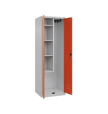 CP Putzmittelschrank Classic Plus 080100-00-S10000 lichtgrau, reinorange 60,0 x 50,0 x 185,0 cm, aufgebaut