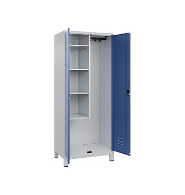 CP Putzmittelschrank Classic Plus 080110-02-S10019 fernblau, lichtgrau 80,0 x 50,0 x 195,0 cm, aufgebaut