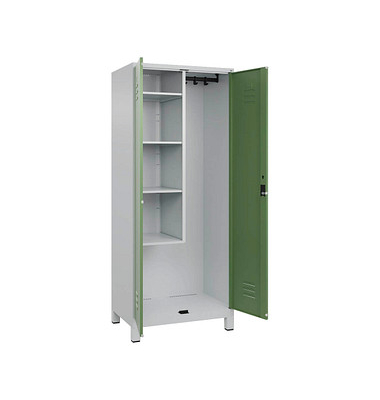 CP Putzmittelschrank Classic Plus 080110-02-S10020 lichtgrau, resedagrün 80,0 x 50,0 x 195,0 cm, aufgebaut