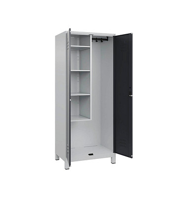 CP Putzmittelschrank Classic Plus 080110-02-S10022 anthrazitgrau, lichtgrau 80,0 x 50,0 x 195,0 cm, aufgebaut