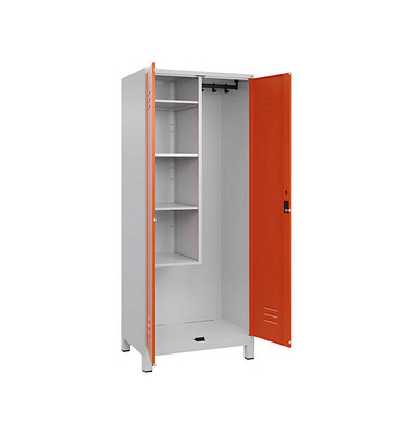 CP Putzmittelschrank Classic Plus 080110-02-S10036 lichtgrau, reinorange 80,0 x 50,0 x 195,0 cm, aufgebaut