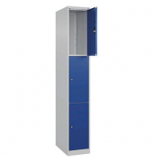Schließfachschrank Classic Plus enzianblau 080000-103-S10003, 3 Schließfächer 30,0 x 50,0 x 185,0 cm