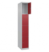 CP Schließfachschrank Classic Plus lichtgrau, rubinrot 080000-104-S10001, 4 Schließfächer 30,0 x 50,0 x 185,0 cm