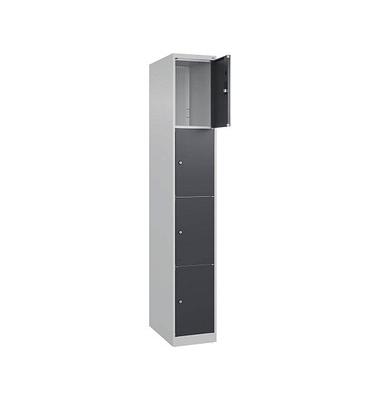 CP Schließfachschrank Classic Plus anthrazitgrau, lichtgrau 080000-104-S10007, 4 Schließfächer 30,0 x 50,0 x 185,0 cm