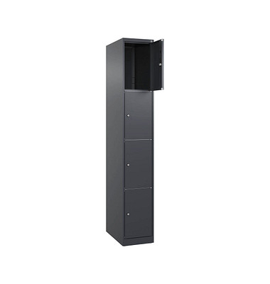 CP Schließfachschrank Classic Plus anthrazitgrau 080000-104-S10010, 4 Schließfächer 30,0 x 50,0 x 185,0 cm