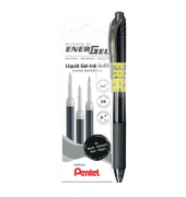 3er Set EnerGel Minen LR7, schwarz plus 1 Stift BL107 schwarz, gratis