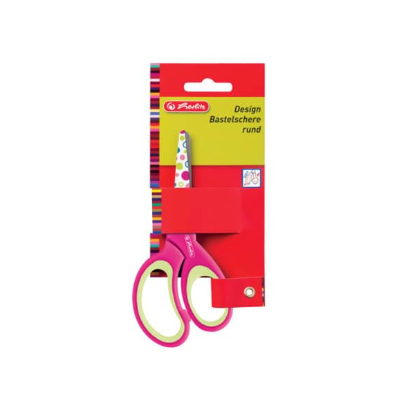 5 Stück Herlitz Bastelschere Design rund,, 13,2cm, farbig sortiert 4008110299501 Herlitz