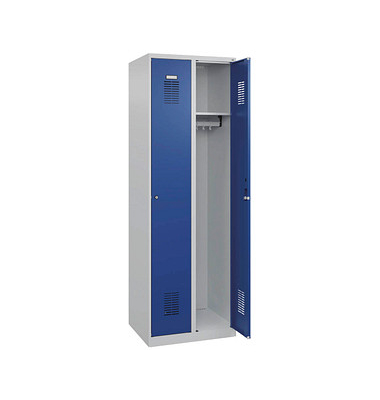 CP Spind Classic Plus enzianblau, lichtgrau 088055-20-S10003, 2 Schließfächer 60,0 x 50,0 x 185,0 cm