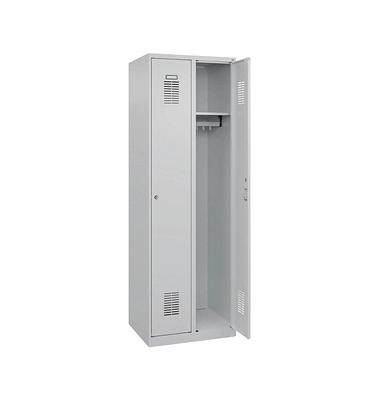 CP Spind Classic Plus lichtgrau 088055-20-S10005, 2 Schließfächer 60,0 x 50,0 x 185,0 cm
