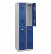 CP Spind Basic Plus enzianblau, lichtgrau 088355-20-S10003, 4 Schließfächer 60,0 x 50,0 x 185,0 cm