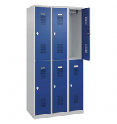 CP Spind Basic Plus enzianblau, lichtgrau 088355-30-S10000, 6 Schließfächer 90,0 x 50,0 x 185,0 cm
