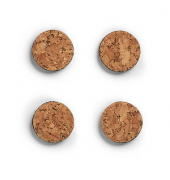 4 Zeller Kork Magnete braun  Ø 2,8 x 0,3 cm