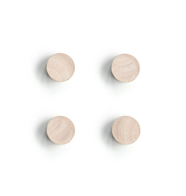 4 Zeller Wood Magnete braun Ø 2,2 x 1,5 cm