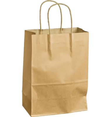 Papiertragetasche, 30108525, bis 10kg, 15,7 Liter, au&szlig;en 32x12x41cm, Papier, braun