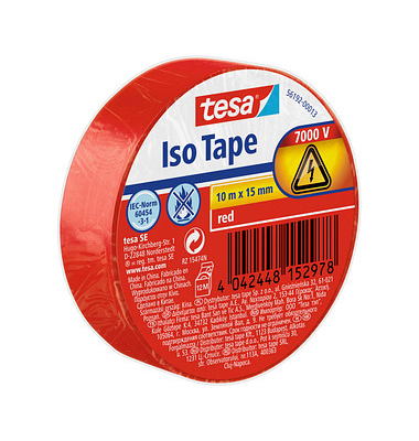 Isolierband IEC-Standard rot 15mmx10m