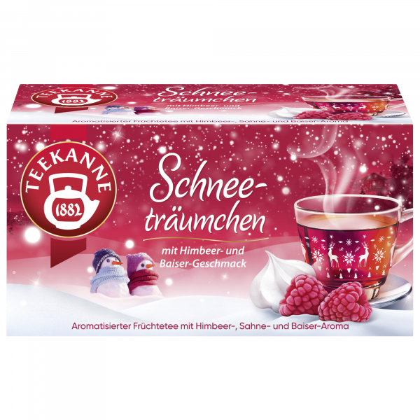 Teekanne Tee Schneeträumchen 7654, Himbeer-, Sahne -und Baiser, Beutel 4009300018070 Teekanne 18 Beutel