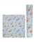 Geschenkpapierzuschnitte Verano light 01 543, Blumen, 50cm x 70cm, hellblau/bunt