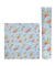 Geschenkpapierzuschnitte Verano light 01 543, Blumen, 50cm x 70cm, hellblau/bunt