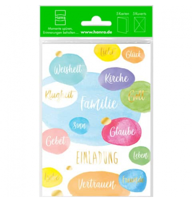 Einladungskarten 41-7616 Wörter bunt