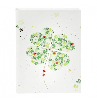Notizbuch 64 423, Lucky Clover, weiß, A5, blanko, 100g, 100 Blatt / 200 Seiten