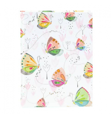 Notizbuch 64 589, Mariposa, weiß, A5, blanko, 100g, 100 Blatt / 200 Seiten