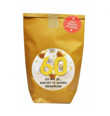 Wundert&uuml;te 63566 , "60 Jahre Geburtstag", 14x22cm (BxL), in Papiert&uuml;te