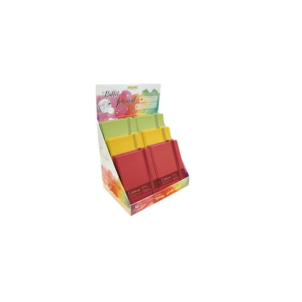 12 Stück Online Notizbuch 08382/12, Indian, farbig sortiert, A5, punktkariert, 100g, 36 Blatt / 72 Seiten  Online