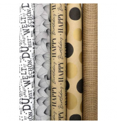 Geschenkpapier 1330-24361, 5 verschiedene, 70cm x 2m, farbig sortiert