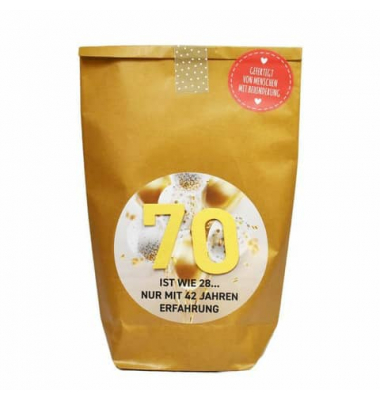 Wundert&uuml;te 63567 , "70 Jahre Geburtstag", 14x22cm (BxL), in Papiert&uuml;te