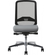 B&uuml;rodrehstuhl Bali, grau / silber, bis 125 kg, ohne Kopfst&uuml;tze