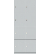 Pren Schließfachschrank, 2 Abteile je 4 Türen, weiß, H 1970