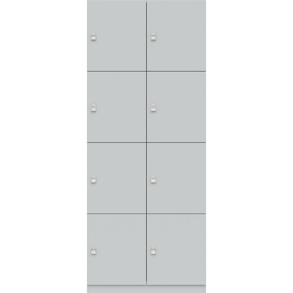 4255704323832 - Pren Schließfachschrank 2 Abteile je 4 Türen weiß H 1970 4255704323832 Bisley