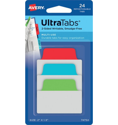 Haftmarker 74754, UltraTabs Multi-Use, grün/blau/rot, ohne, rechteckig